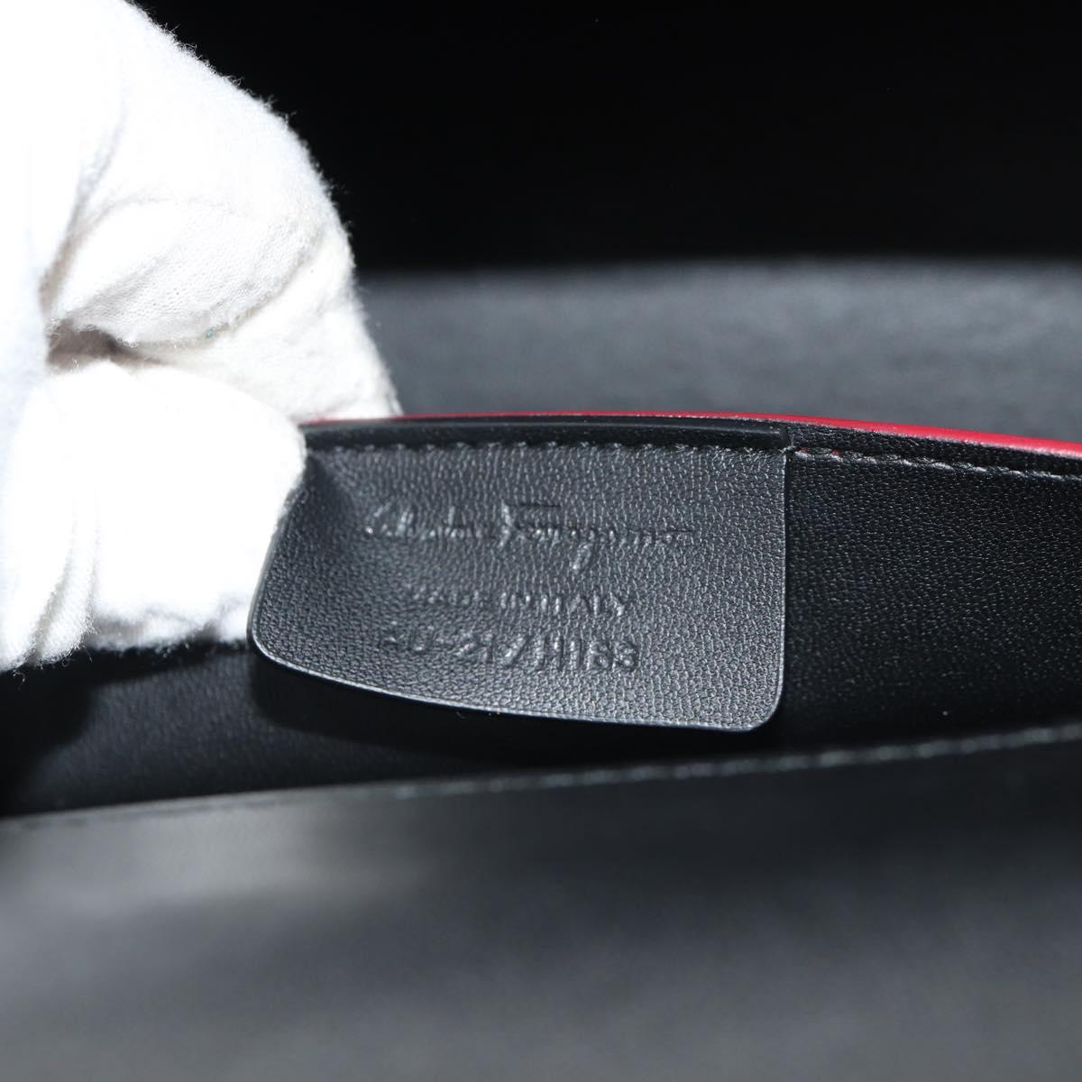 Salvatore Ferragamo Vala Backpack Vinyl Coating 3way Red Gold Auth 134344AV