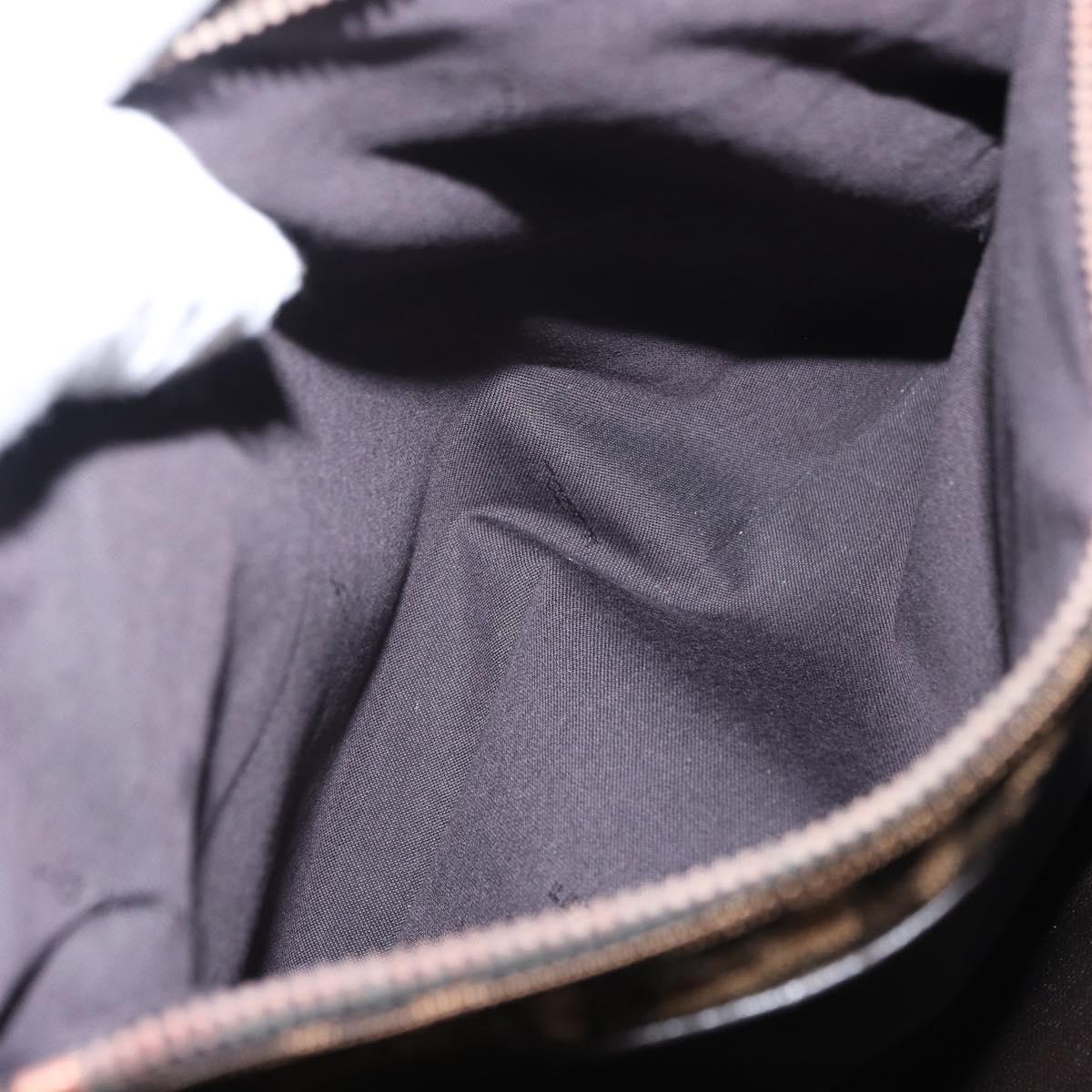 FENDI Zucca Canvas Tote Bag Black Brown Auth 134349AV