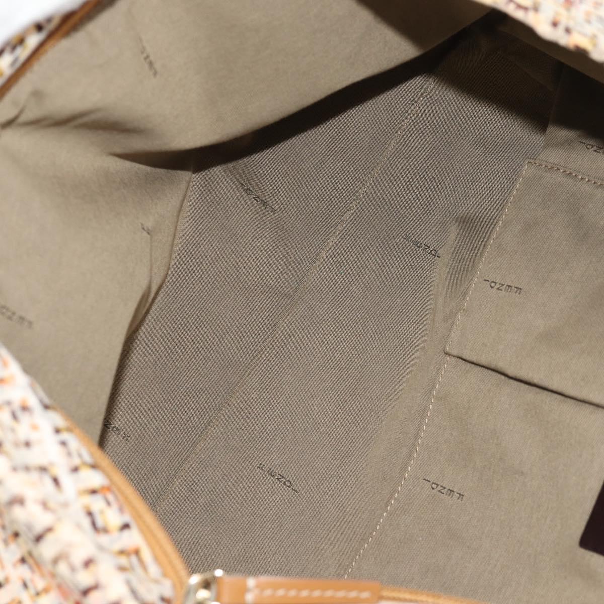 FENDI Zucchino Canvas Tote Bag Yellow Gold Auth 134352V