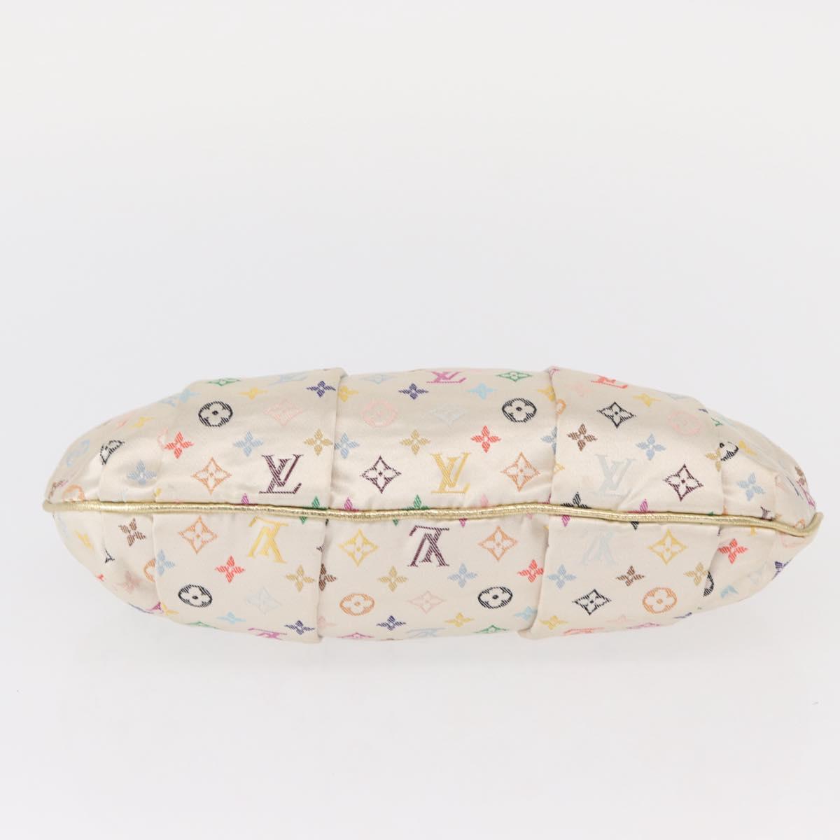 LOUIS VUITTON Multicolor Satin Omoniere Pouch White M92060 LV Auth 134363AV