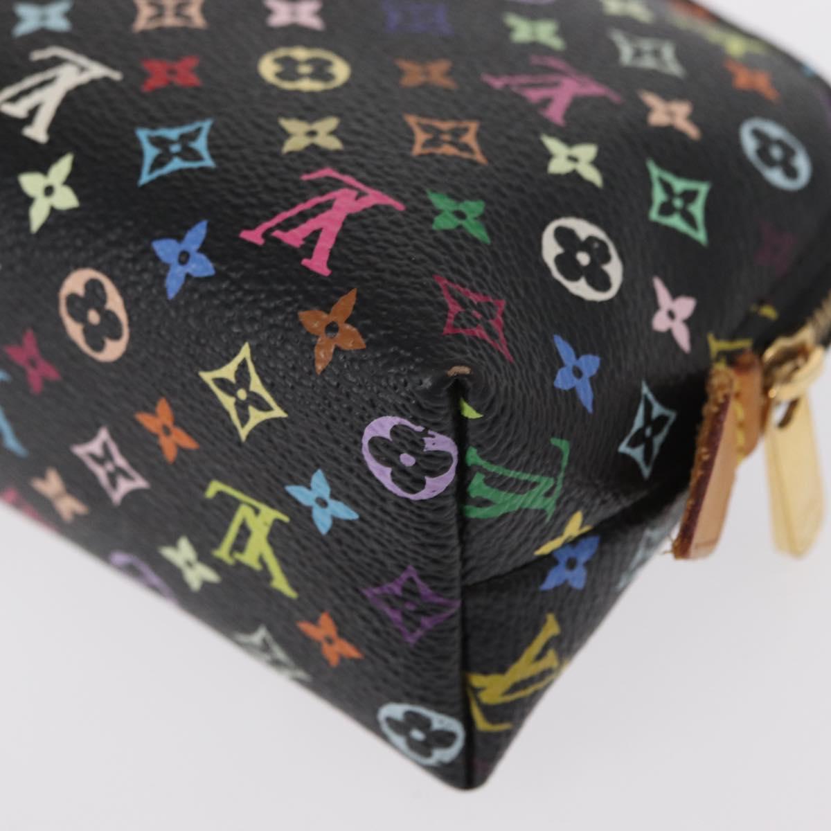 LOUIS VUITTON Multicolor Pochette Cosmetic Pouch Black M47355 LV Auth 134365V