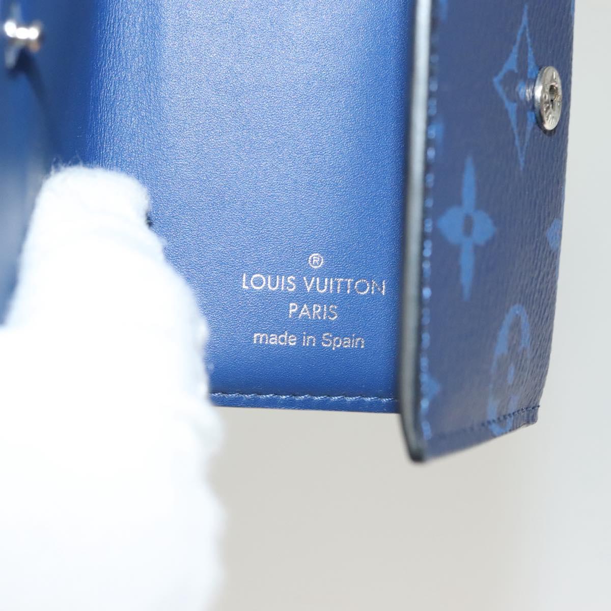 LOUIS VUITTON Taigalama Discovery Compact wallet Wallet Blue M67620 Auth 134375