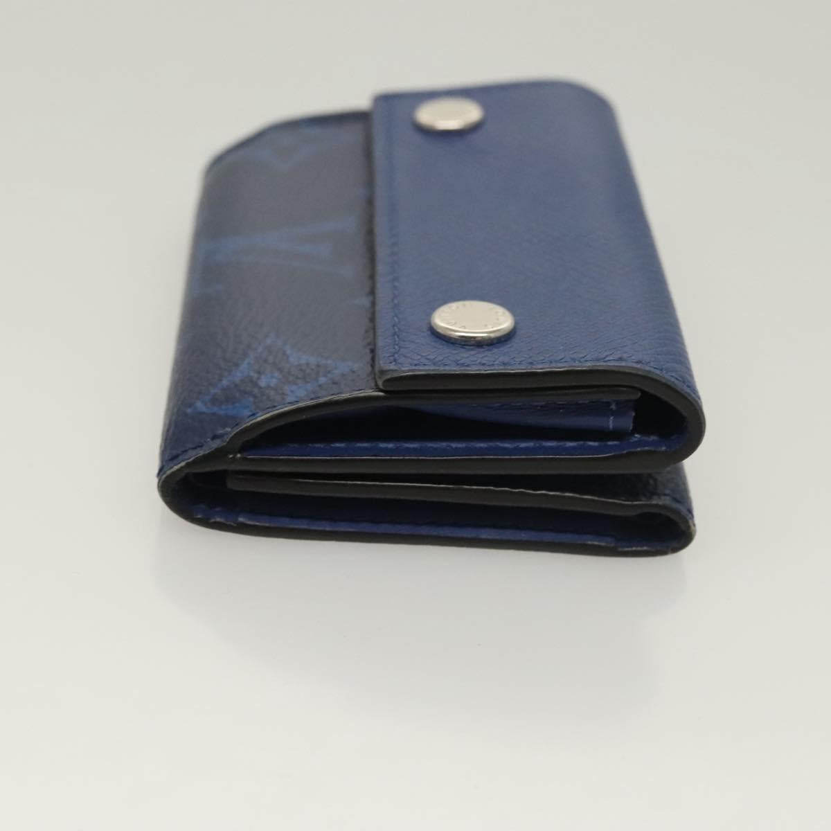 LOUIS VUITTON Taigalama Discovery Compact wallet Wallet Blue M67620 Auth 134375