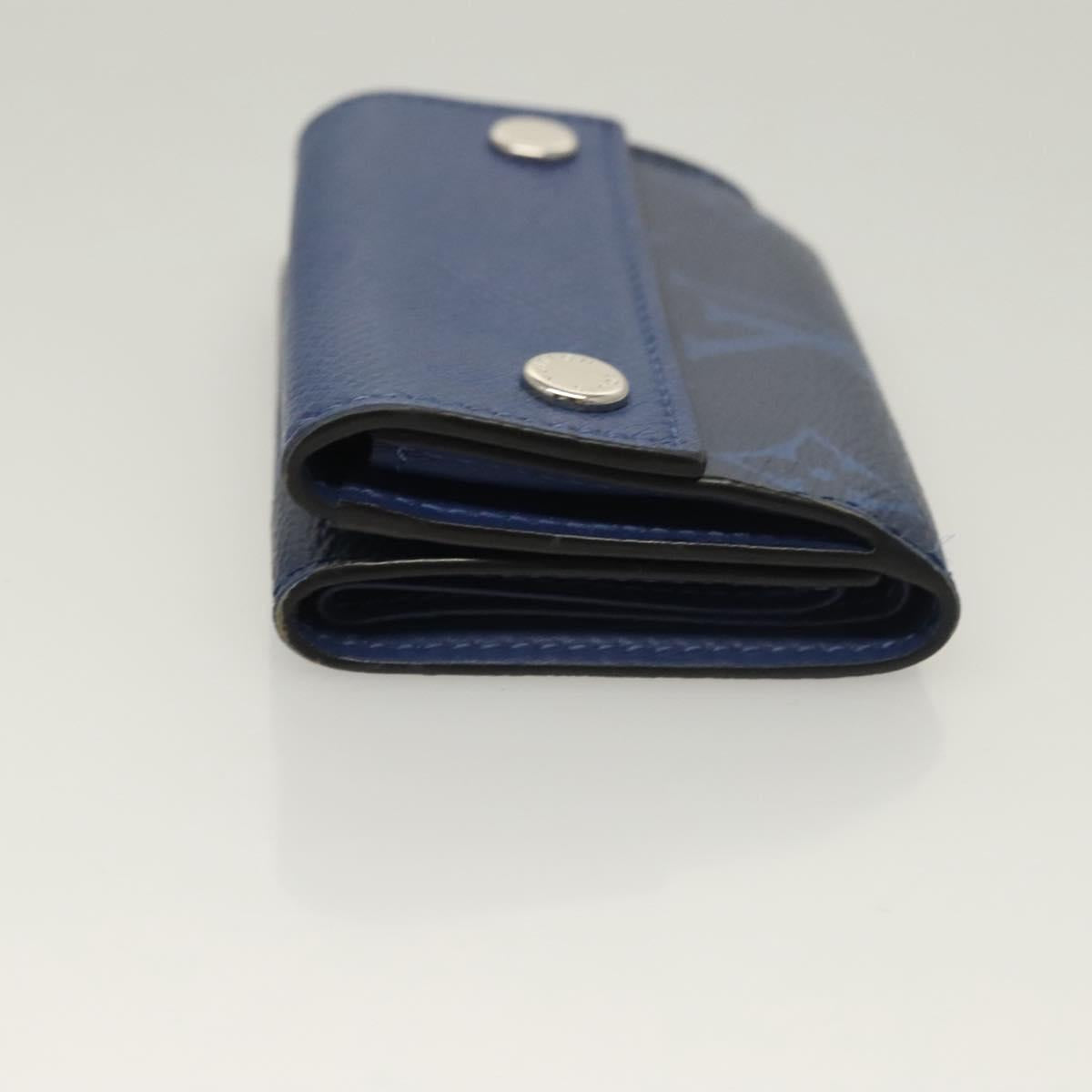 LOUIS VUITTON Taigalama Discovery Compact wallet Wallet Blue M67620 Auth 134375