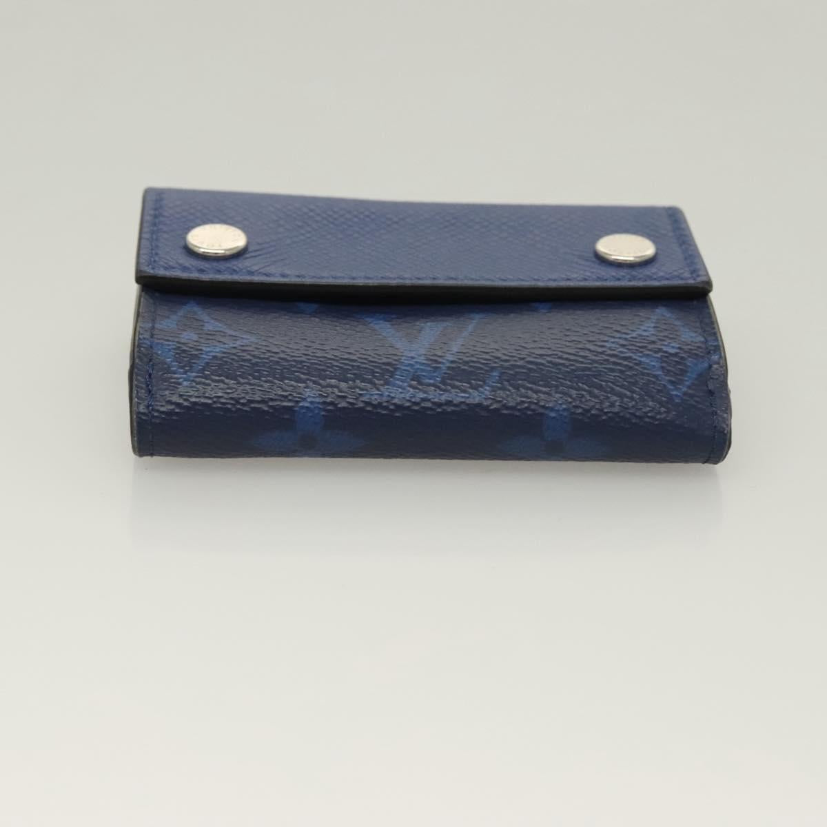 LOUIS VUITTON Taigalama Discovery Compact wallet Wallet Blue M67620 Auth 134375