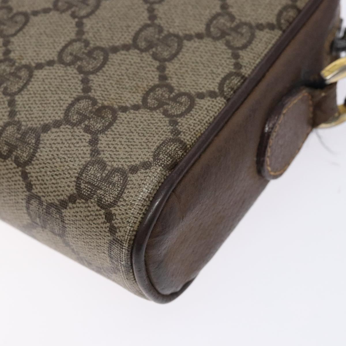 GUCCI GG Supreme Web Sherry Line Bag PVC Beige Gold 001 122 6594 Auth 134379