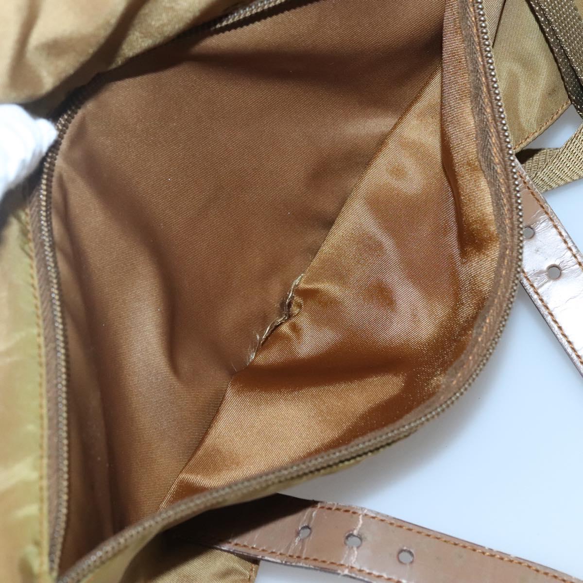 PRADA Shoulder Bag Nylon Brown Silver Auth 134382