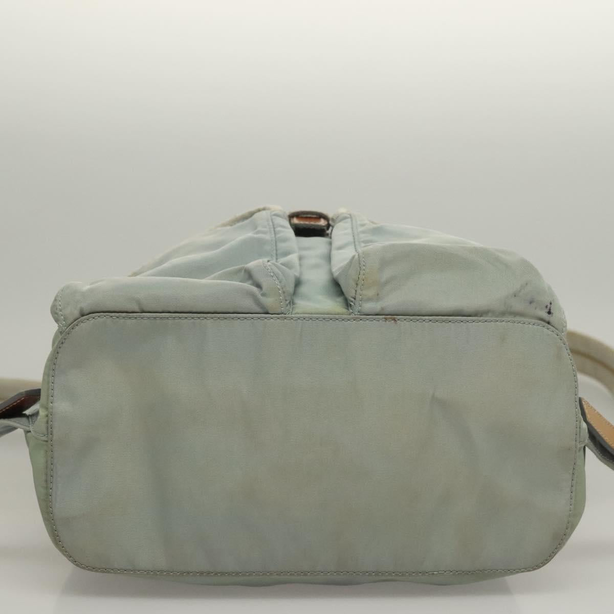 PRADA Backpack Nylon Light Blue Silver Auth 134383