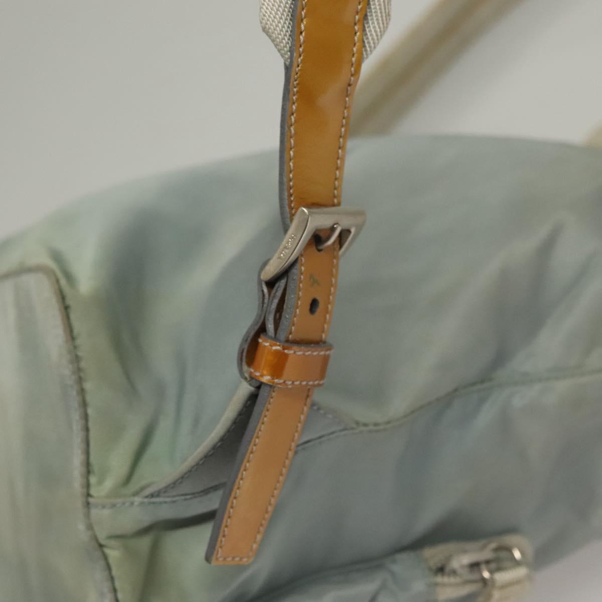 PRADA Backpack Nylon Light Blue Silver Auth 134383