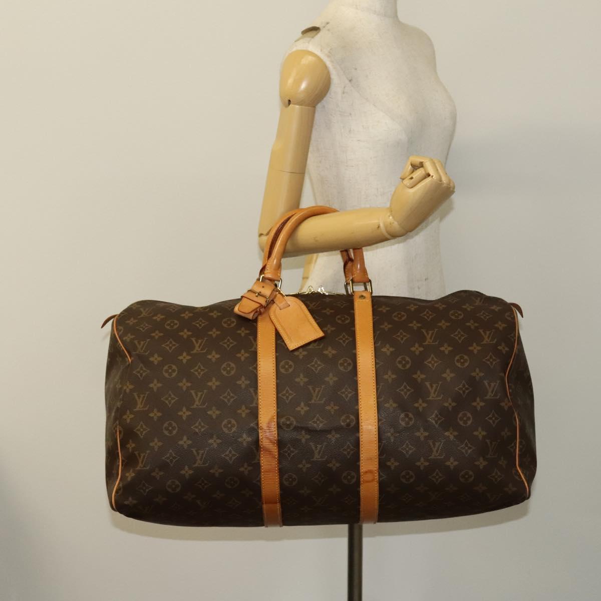 LOUIS VUITTON Monogram Keepall 55 Boston Bag M41424 LV Auth 134390A