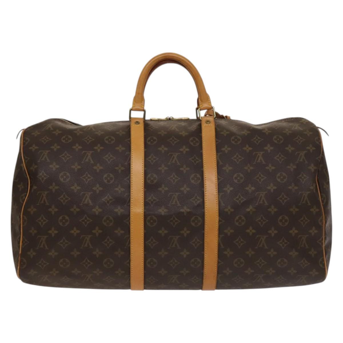 LOUIS VUITTON Monogram Keepall 55 Boston Bag M41424 LV Auth 134390