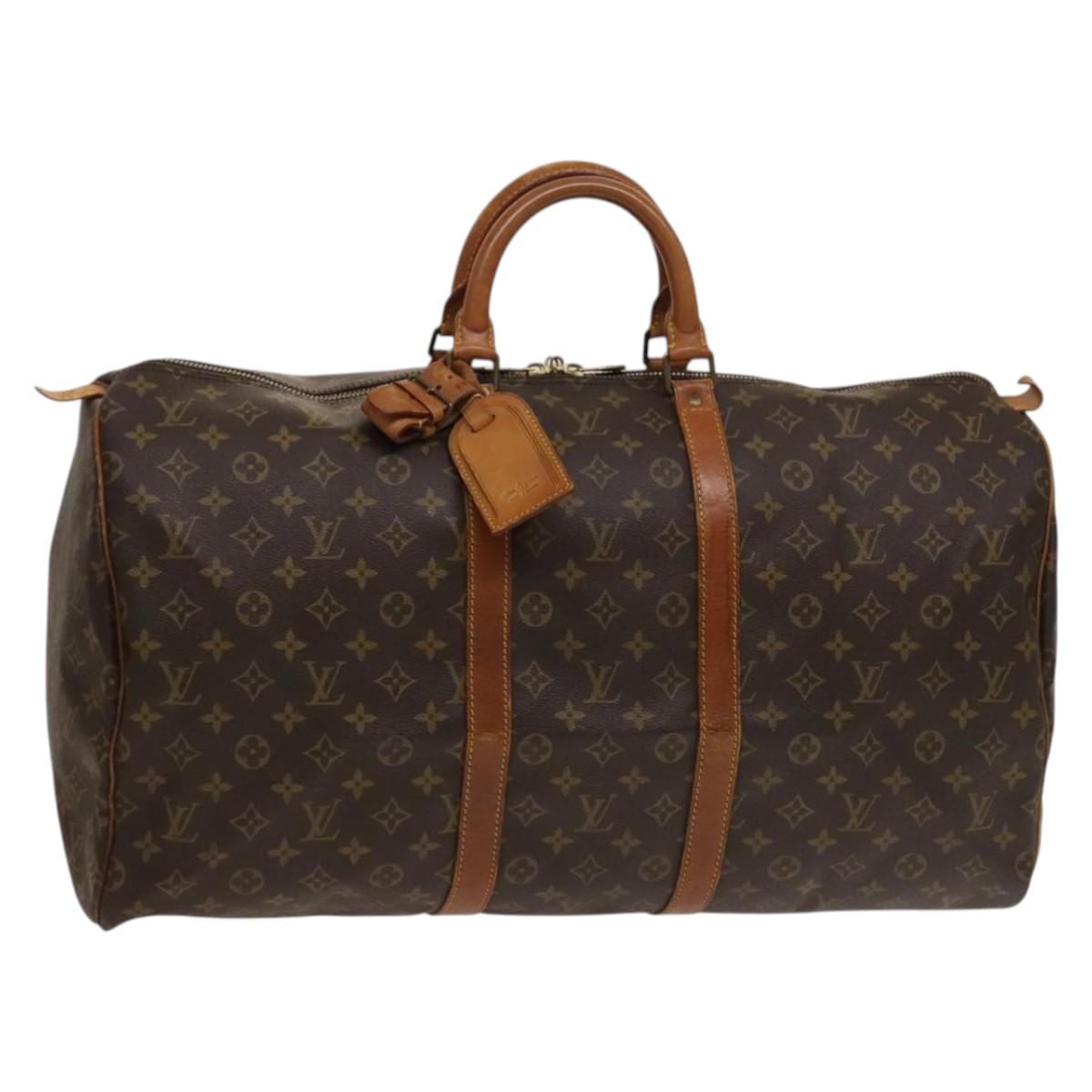 LOUIS VUITTON Monogram Keepall 55 Boston Bag M41424 LV Auth 134396