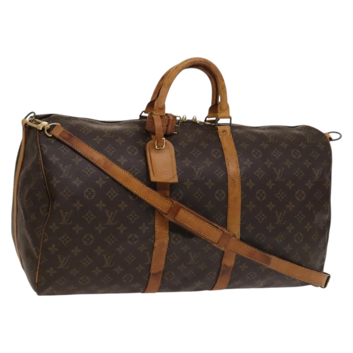 LOUIS VUITTON Monogram Keepall Bandouliere 55 Boston Bag M41414 LV Auth 134424