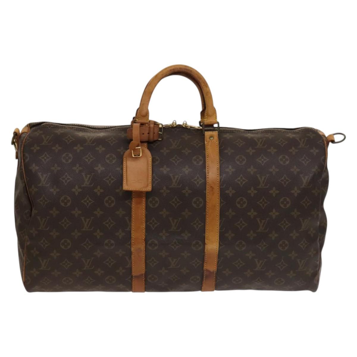 LOUIS VUITTON Monogram Keepall Bandouliere 55 Boston Bag M41414 LV Auth 134424