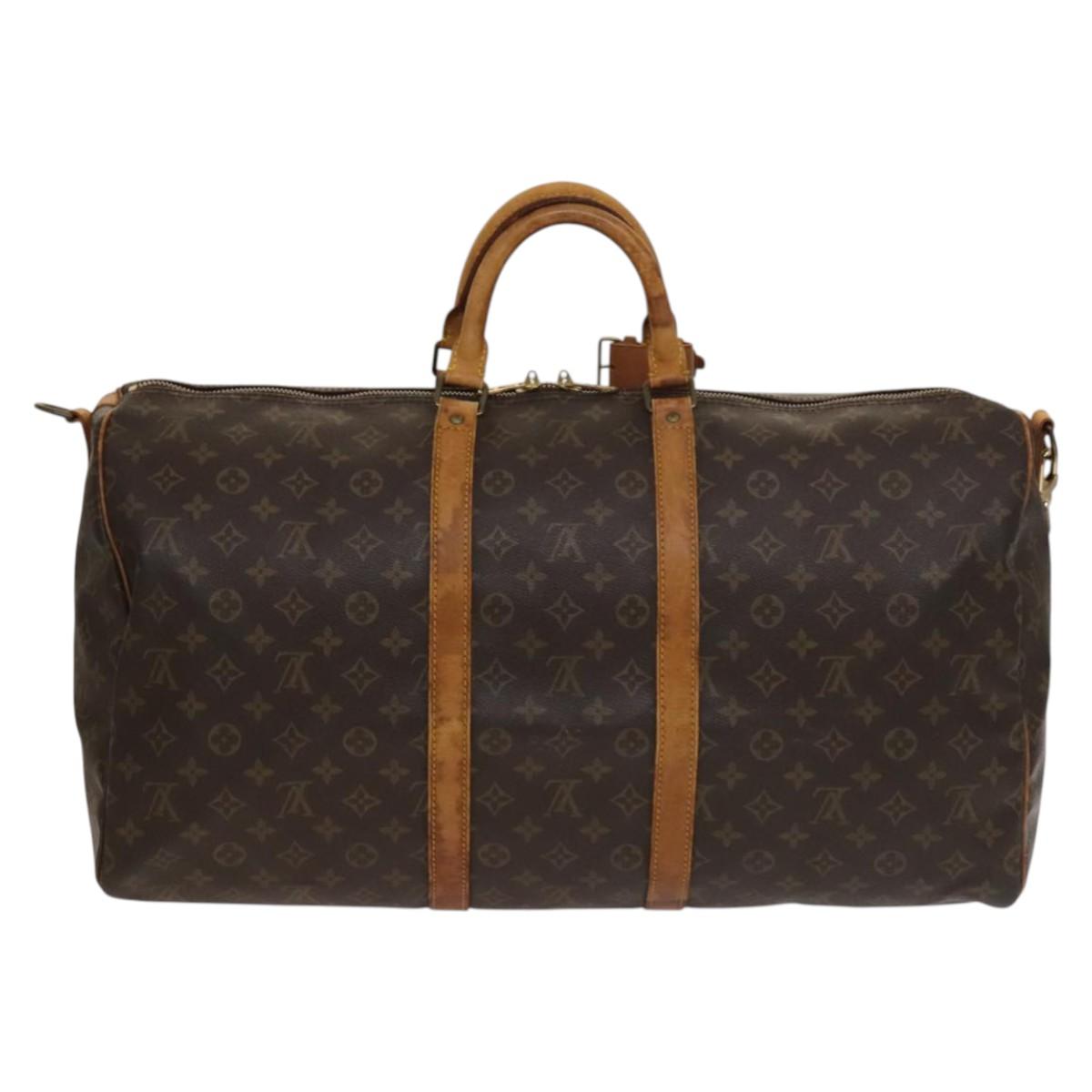 LOUIS VUITTON Monogram Keepall Bandouliere 55 Boston Bag M41414 LV Auth 134424