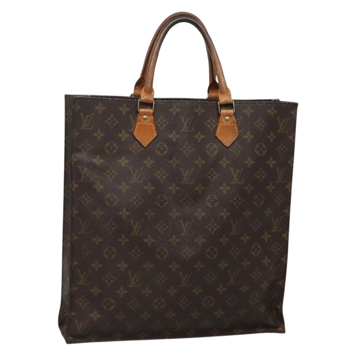 LOUIS VUITTON Monogram Sac Plat Hand Bag M51140 LV Auth 134426