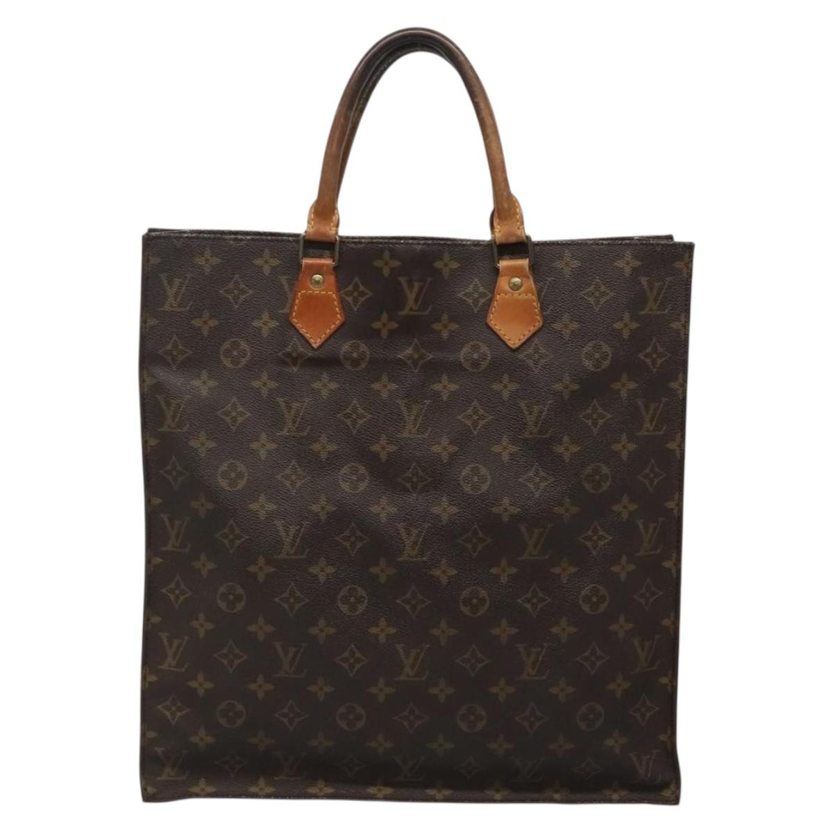 LOUIS VUITTON Monogram Sac Plat Hand Bag M51140 LV Auth 134426