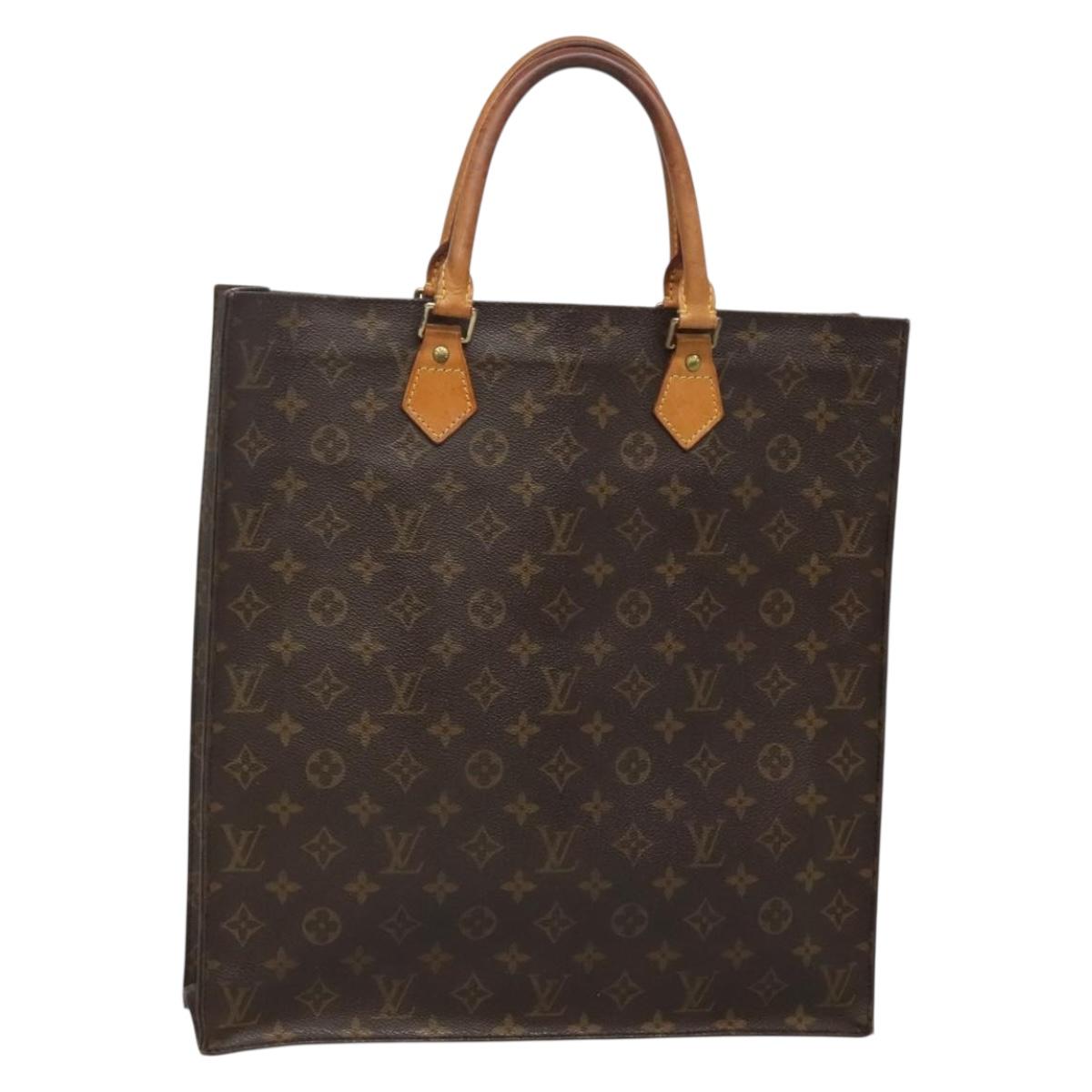 LOUIS VUITTON Monogram Sac Plat Hand Bag M51140 LV Auth 134427