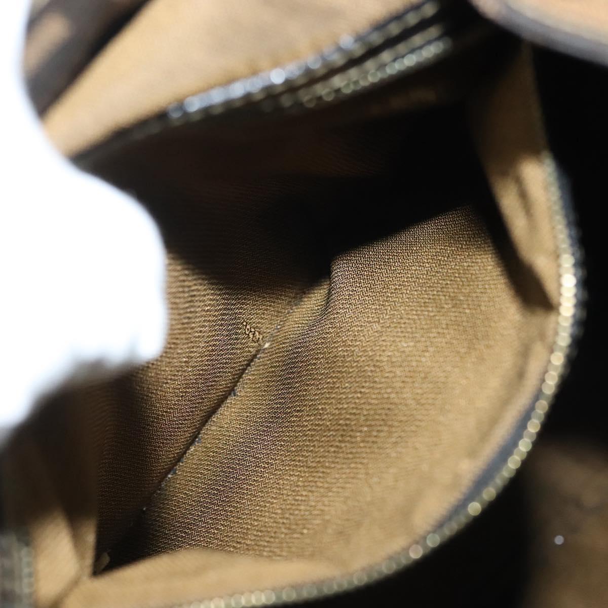 FENDI Zucca Canvas Backpack Black Brown Auth 134435