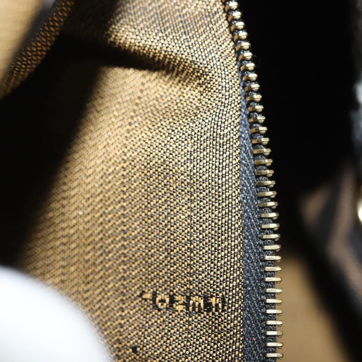 FENDI Zucca Canvas Backpack Black Brown Auth 134435