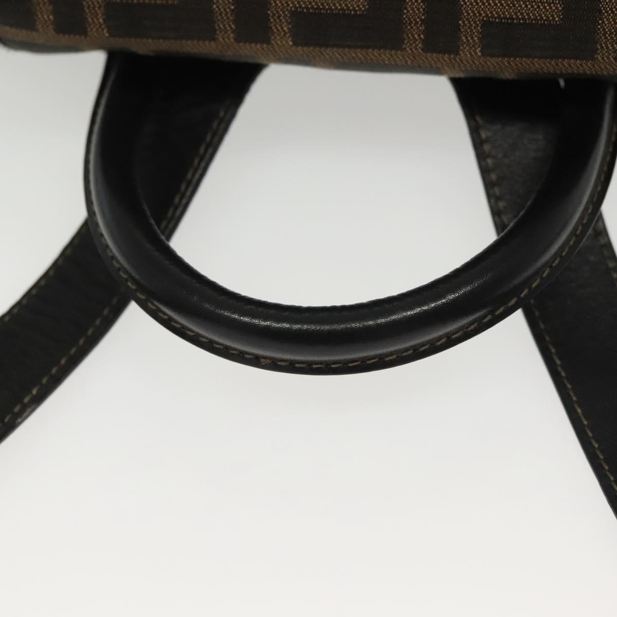 FENDI Zucca Canvas Backpack Black Brown Auth 134435