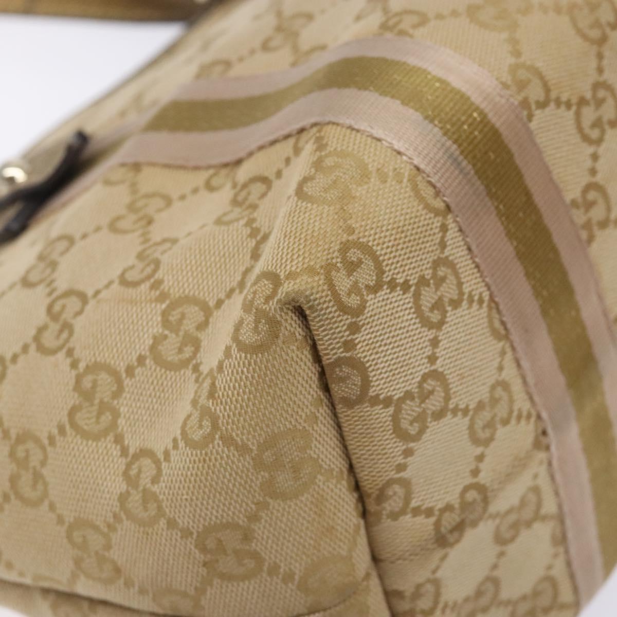 GUCCI GG Canvas Sherry Line Tote Bag Beige 137396 Auth 134445