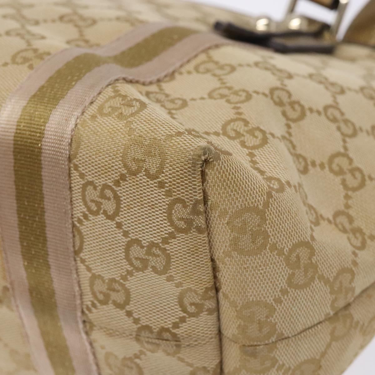 GUCCI GG Canvas Sherry Line Tote Bag Beige 137396 Auth 134445