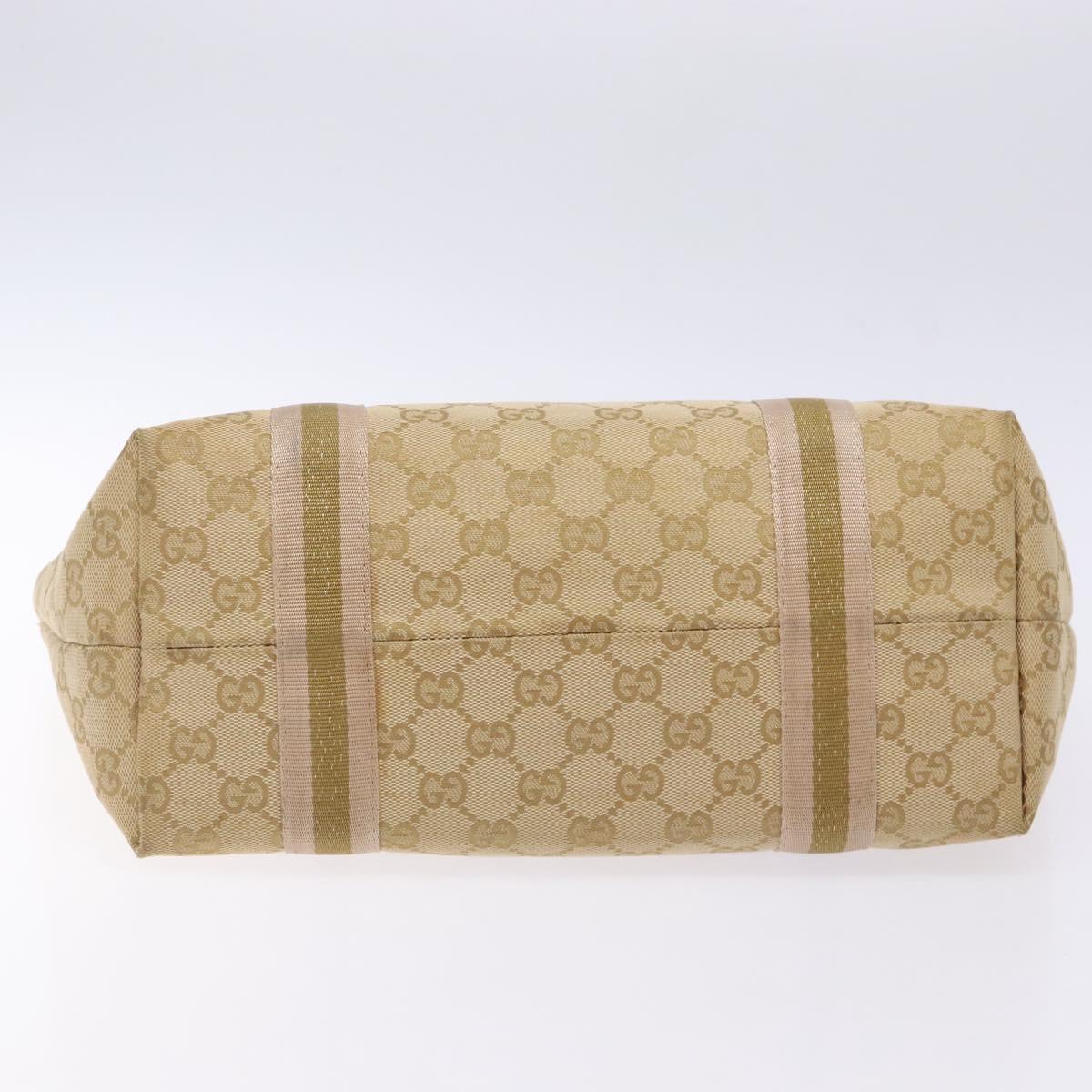 GUCCI GG Canvas Sherry Line Tote Bag Beige 137396 Auth 134445