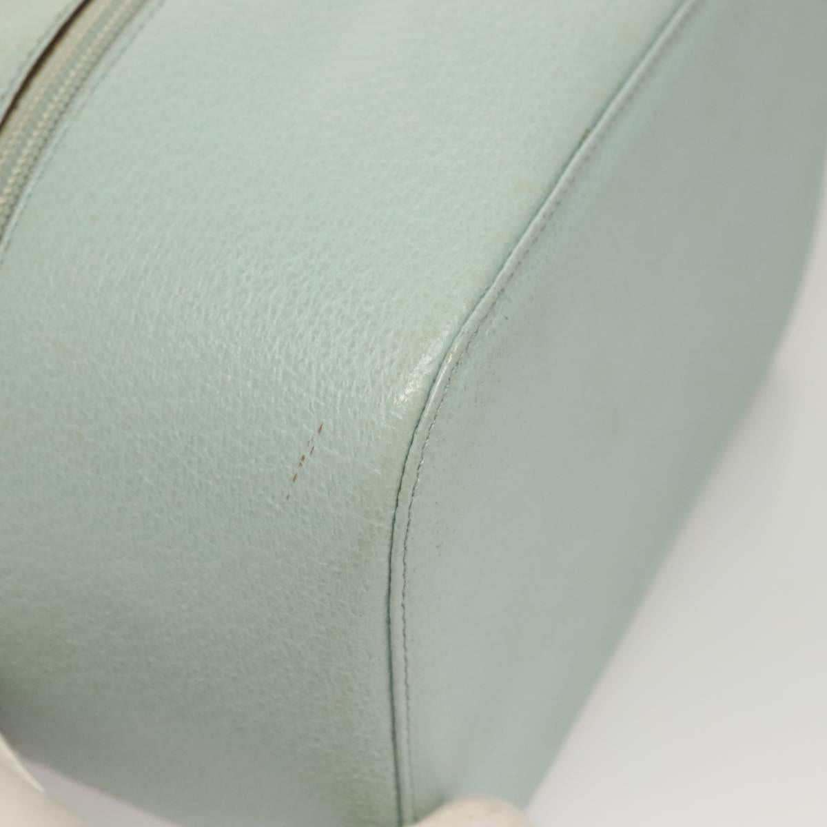 GUCCI Vanity Hand Bag Leather Light Blue 039 1705 0710 Auth 134448
