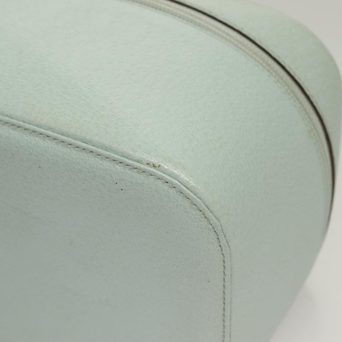 GUCCI Vanity Hand Bag Leather Light Blue 039 1705 0710 Auth 134448