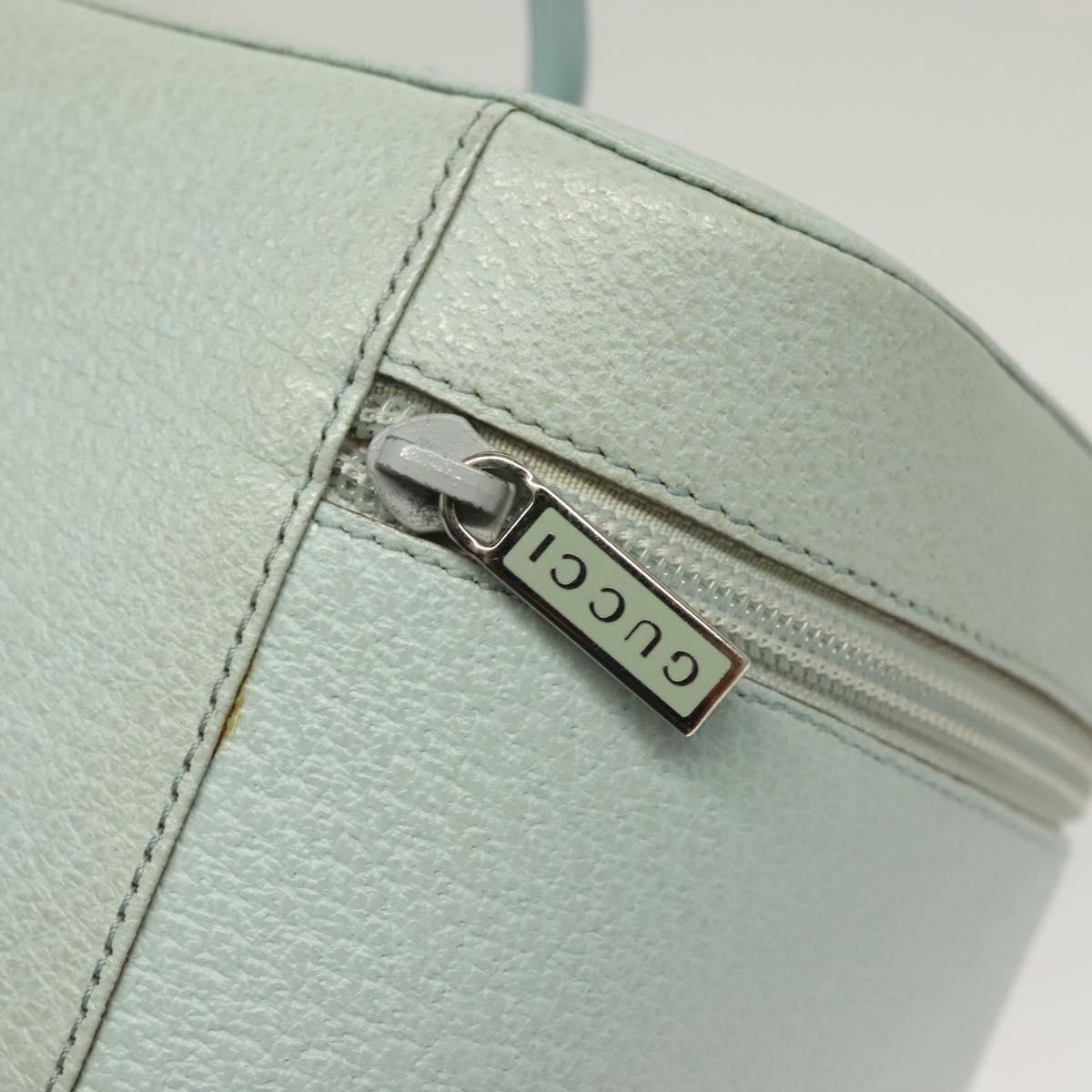 GUCCI Vanity Hand Bag Leather Light Blue 039 1705 0710 Auth 134448