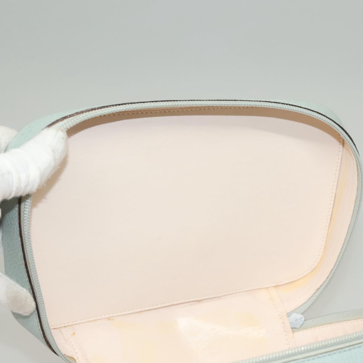 GUCCI Vanity Hand Bag Leather Light Blue 039 1705 0710 Auth 134448