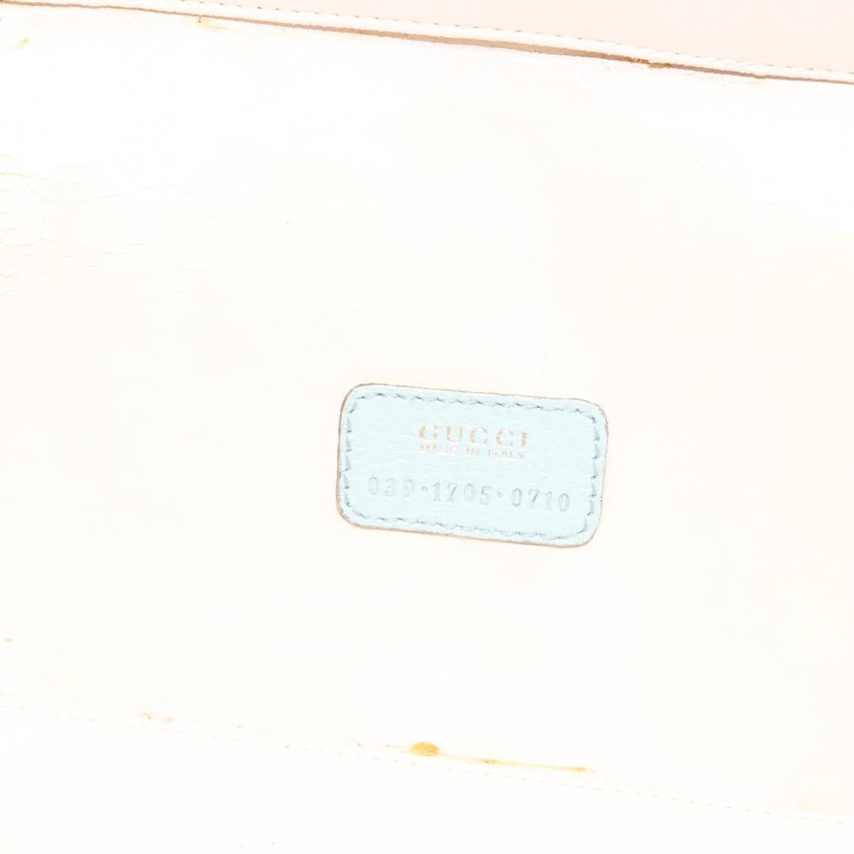 GUCCI Vanity Hand Bag Leather Light Blue 039 1705 0710 Auth 134448