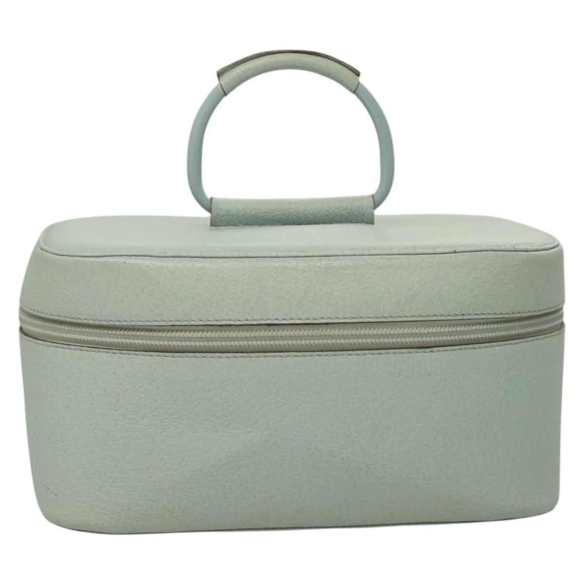 GUCCI Vanity Hand Bag Leather Light Blue 039 1705 0710 Auth 134448