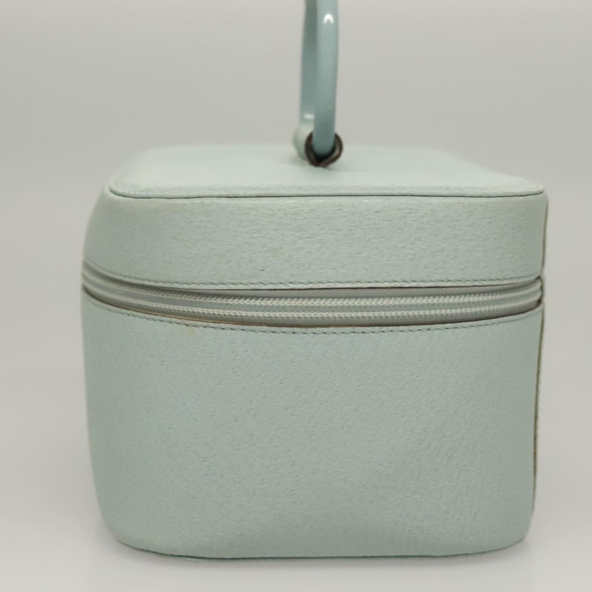 GUCCI Vanity Hand Bag Leather Light Blue 039 1705 0710 Auth 134448