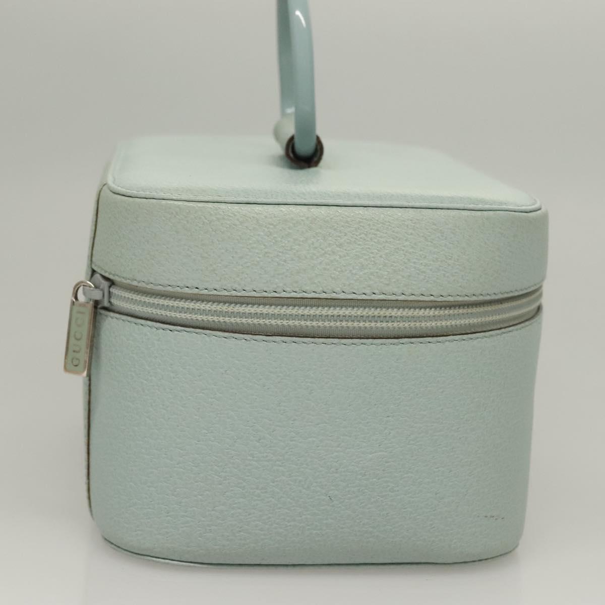 GUCCI Vanity Hand Bag Leather Light Blue 039 1705 0710 Auth 134448