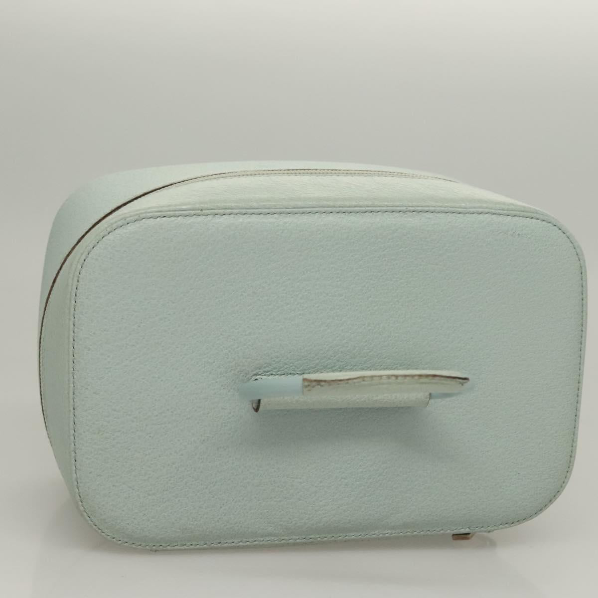GUCCI Vanity Hand Bag Leather Light Blue 039 1705 0710 Auth 134448