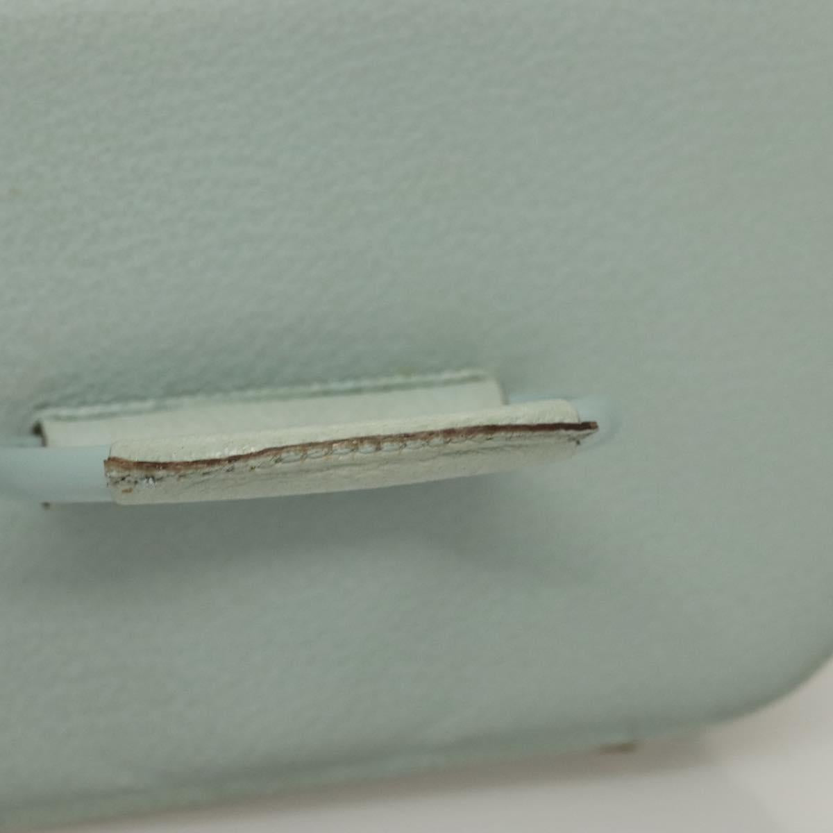 GUCCI Vanity Hand Bag Leather Light Blue 039 1705 0710 Auth 134448