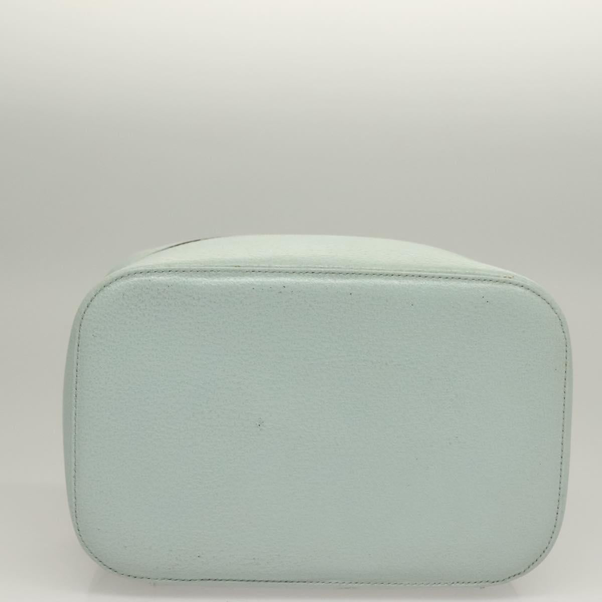GUCCI Vanity Hand Bag Leather Light Blue 039 1705 0710 Auth 134448