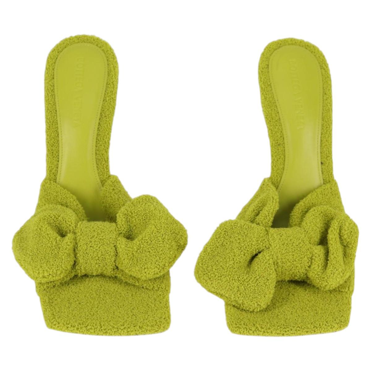 BOTTEGA VENETA Sandals Pile Light Green Auth 134460M