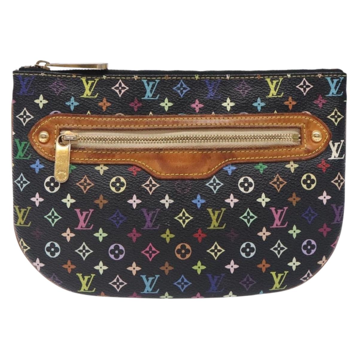 LOUIS VUITTON Monogram Multicolor Pochette GM Pouch Black M60027 LV Auth 134468