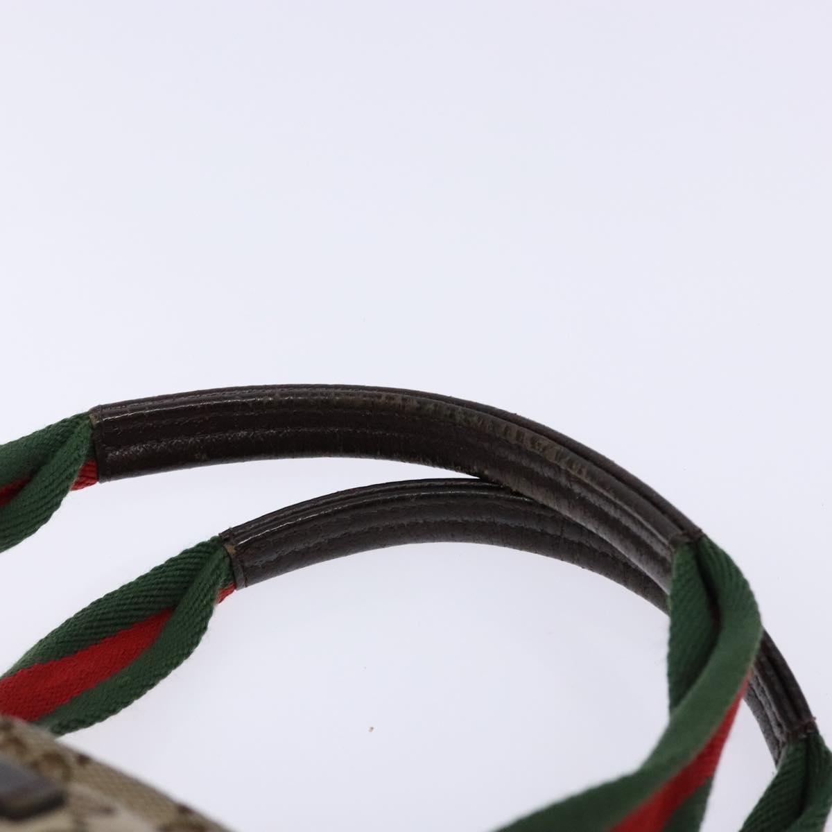 GUCCI GG Canvas Web Sherry Line Hand Bag Beige Red Green 131228 Auth 134493