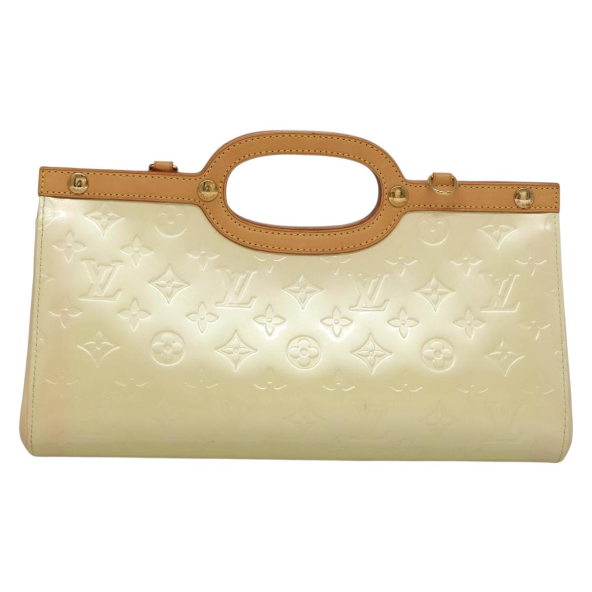 LOUIS VUITTON Monogram Vernis Roxbury Drive Hand Bag Perle M91374 Auth 134503