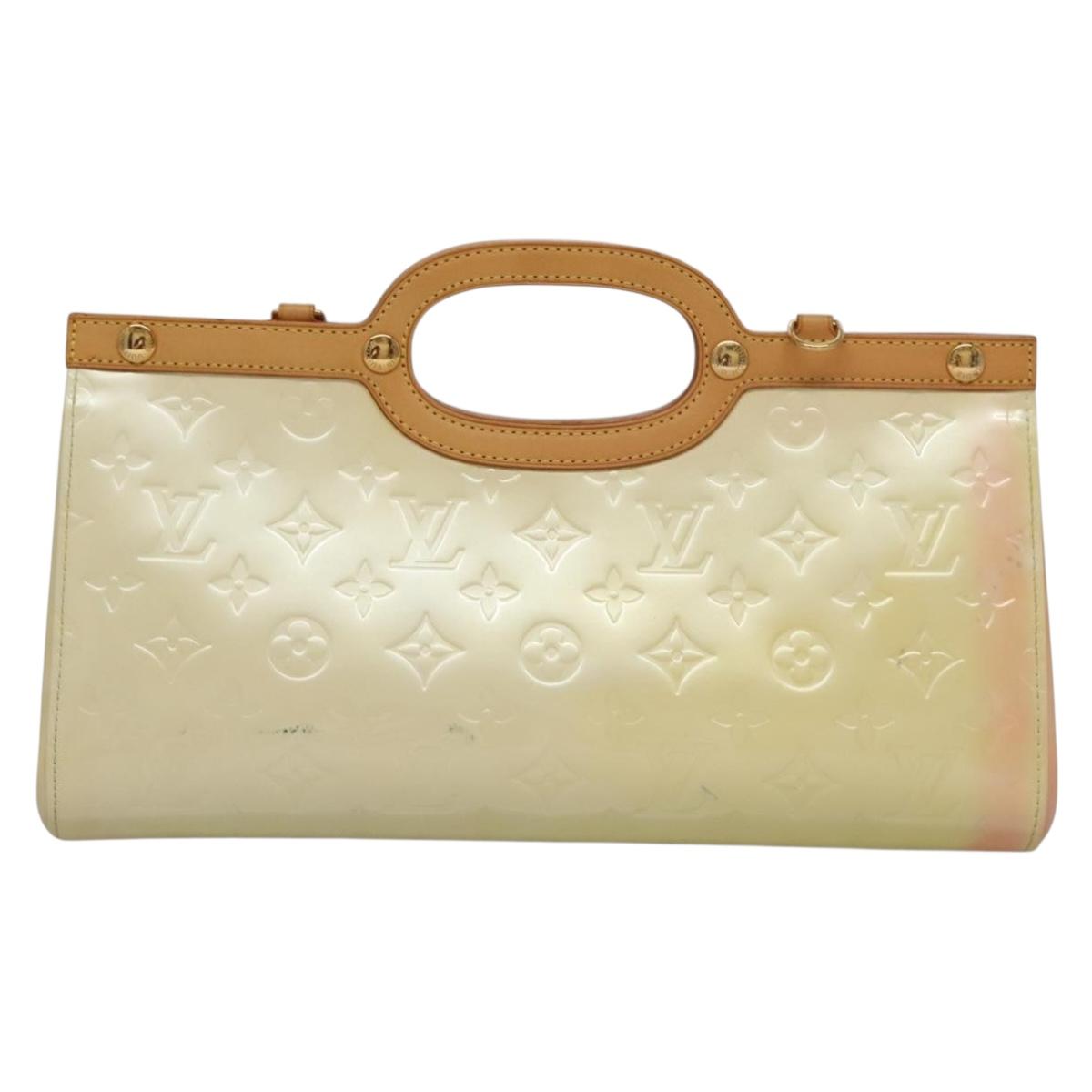 LOUIS VUITTON Monogram Vernis Roxbury Drive Hand Bag Perle M91374 Auth 134503