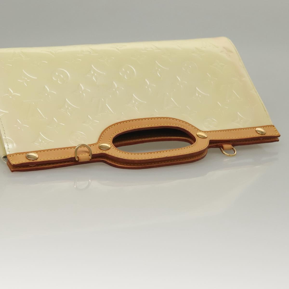 LOUIS VUITTON Monogram Vernis Roxbury Drive Hand Bag Perle M91374 Auth 134503