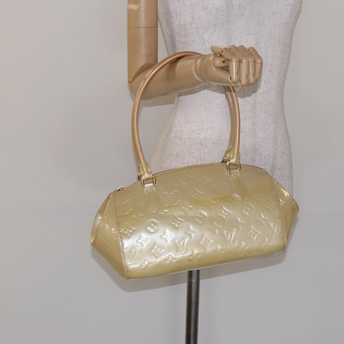 LOUIS VUITTON Vernis Sherwood PM Hand Bag Broncorail M91491 LV Auth 134504