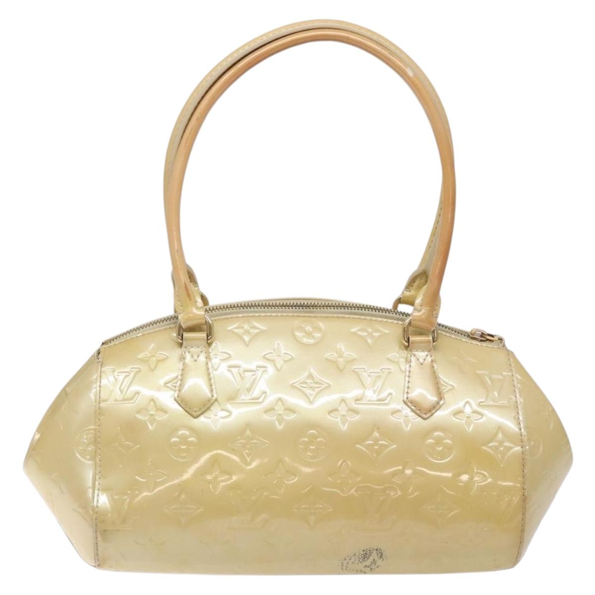 LOUIS VUITTON Vernis Sherwood PM Hand Bag Broncorail M91491 LV Auth 134504