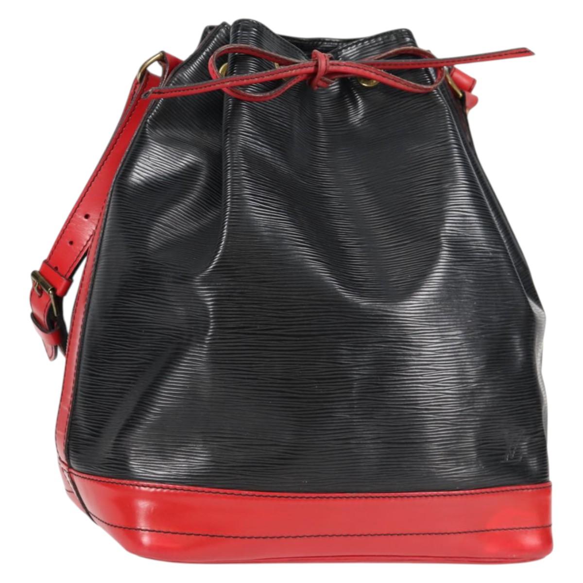 LOUIS VUITTON Epi Noe Shoulder Bag Bicolor Black Red M44017 LV Auth 134512