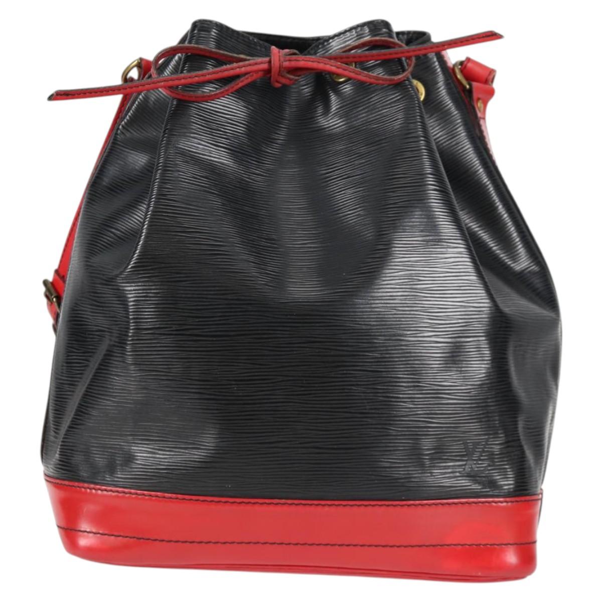 LOUIS VUITTON Epi Noe Shoulder Bag Bicolor Black Red M44017 LV Auth 134512
