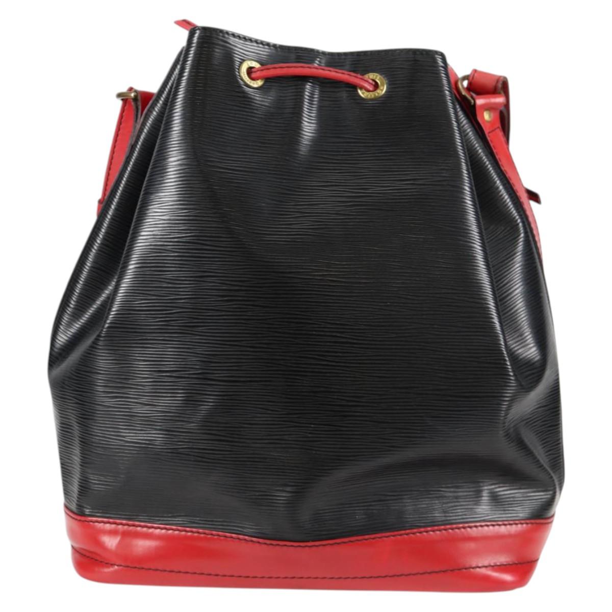 LOUIS VUITTON Epi Noe Shoulder Bag Bicolor Black Red M44017 LV Auth 134512
